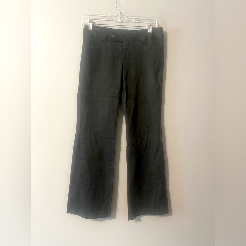 Petite Black pinstripe pants flare work wear office business casual professional